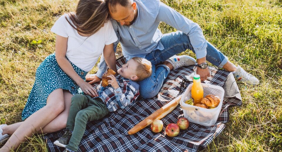 Obiteljski piknik na travi u parku Maksimir na 1. maj dan rada